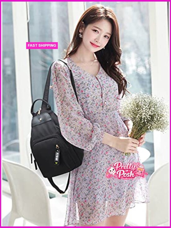 Mini Nylon Sling Backpack Travel Crossbody Bag Lightweight Water Resistant main image 5